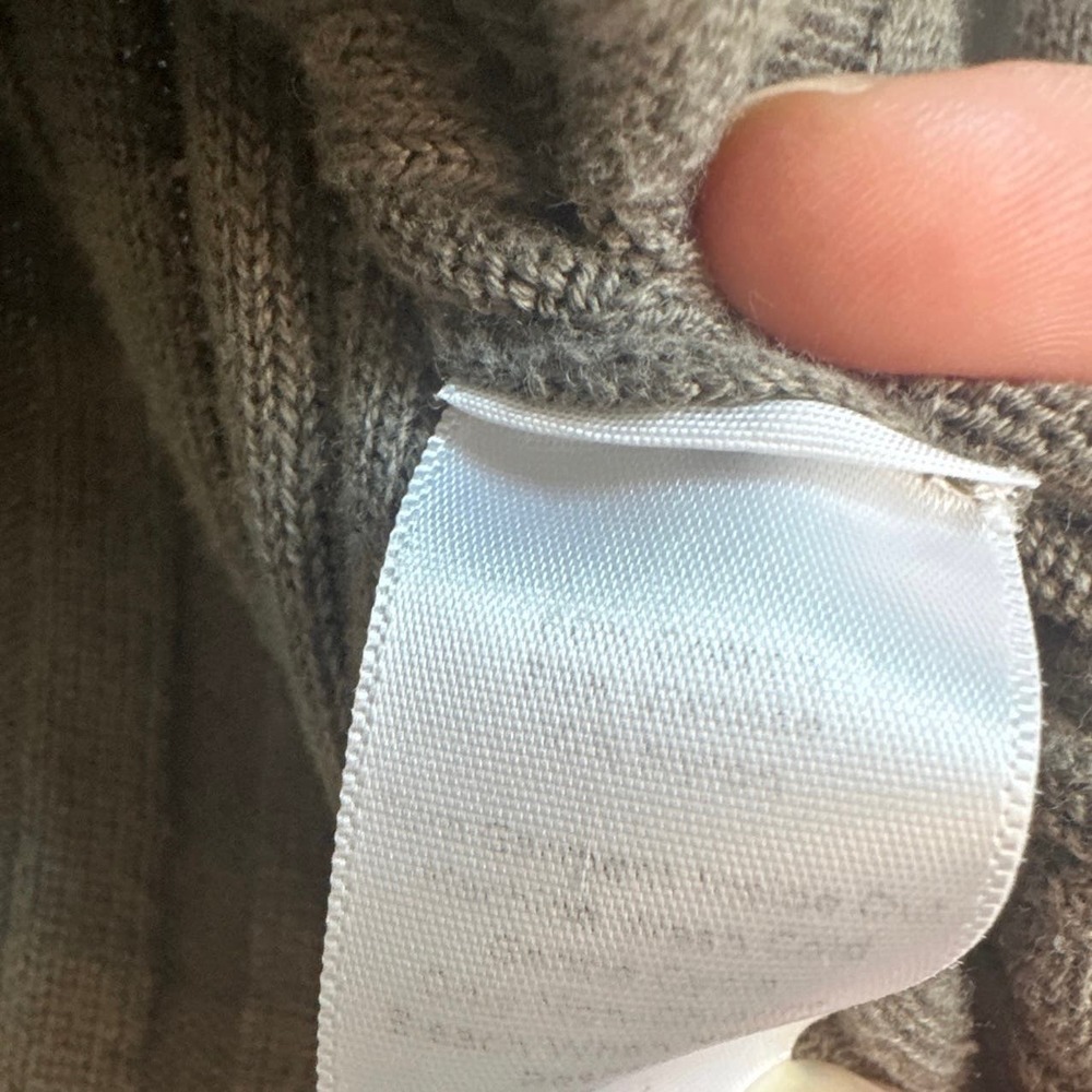 Talbots Petites Olive Green Ribbed Button Down Cardigan with Pockets - Picture 6 of 7